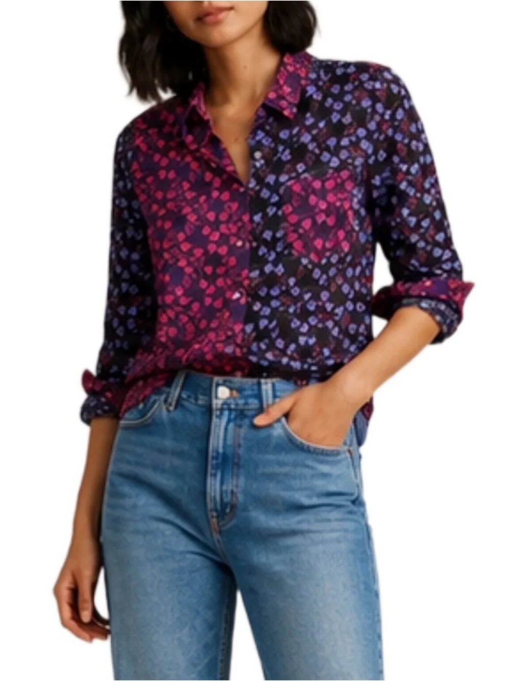 J. Crew Slim Perfect Shirt In Liberty Mixed Prints Size 0